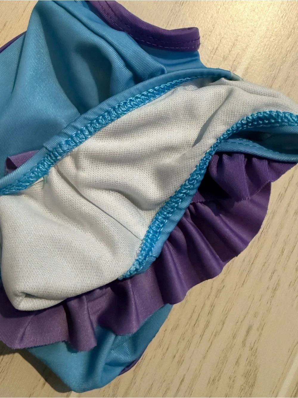 Disney Baby Ariel Little Mermaid One Piece Swimsuit Girls 12M Ruffle Blue